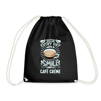 Smile with Café Crème - Drawstring Bag - black - Front