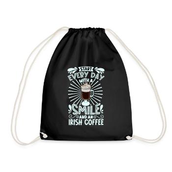 Souriez avec un café irlandais - Sac de sport léger - noir - Devant