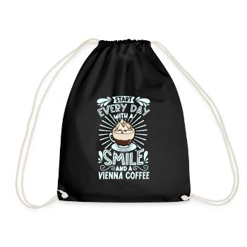 Souriez avec le café de Vienne - Sac de sport léger - noir - Devant