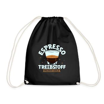 Mein Treibstoff ist Espresso - Turnbeutel - Schwarz - Vorne