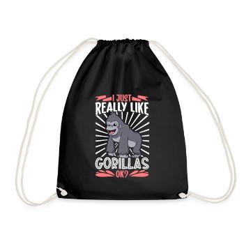 J’aime les gorilles - Gorille - Sac de sport léger - noir - Devant