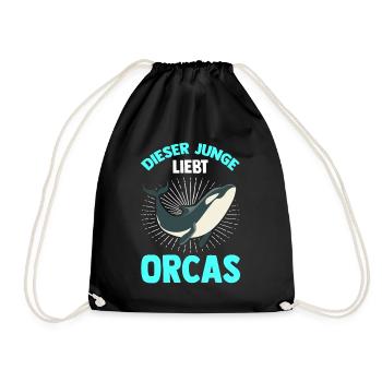 Dieser Junge Liebt Orcas Orcas Wal Orca Schützen M - Turnbeutel - Schwarz - Vorne