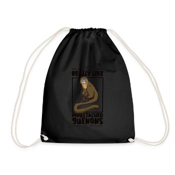 I love blue monkeys - blue monkey - Drawstring Bag - black - Front