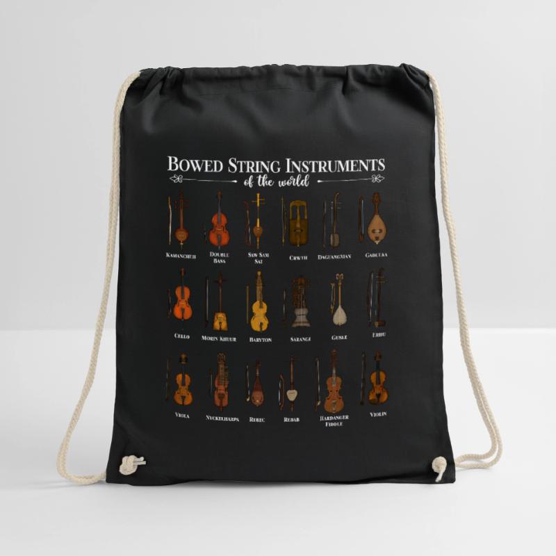 Various String Instruments Drawstring Bag