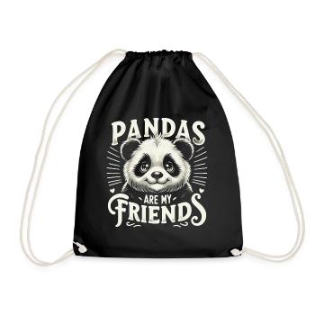 Panda Bear Panda Animal Pandas - Drawstring Bag - black - Front