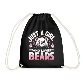 Bear, Grizzly Bear, Brown Bear, Bears - Drawstring Bag - black - Front