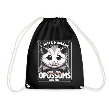 Opossum Possum Animal - Drawstring Bag - black - Front