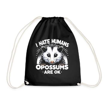 Opossum Possum Animal - Drawstring Bag - black - Front