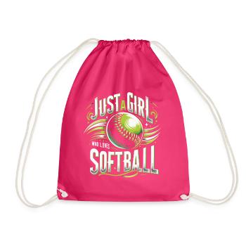 Softball Sports Softball Players - Drawstring Bag - fuchsia - Front