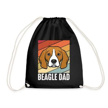 Beagle Dad Dog Dad Dad Dad Dog Dad Dad - Drawstring Bag - black - Front