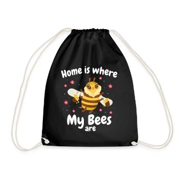 Honigbiene Imker Bienen Biene - Turnbeutel - Schwarz - Vorne