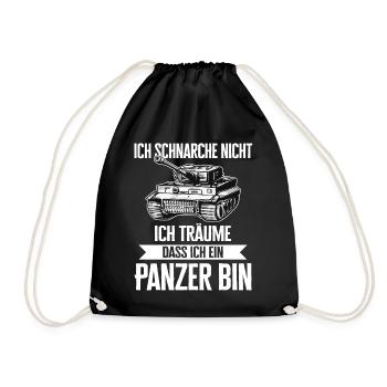 Panzer Kampfpanzer Panzerkampfwagen Panzerfahrer - Turnbeutel - Schwarz - Vorne