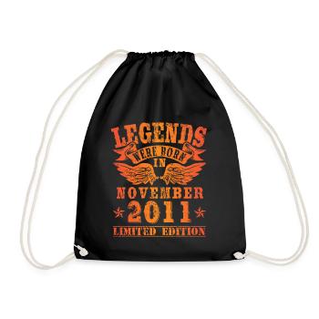 Legends were born in November 2011 birthday - Drawstring Bag - black - Front