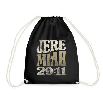 Jeremiah 29:11 Bible Verse Christian - Drawstring Bag - black - Front