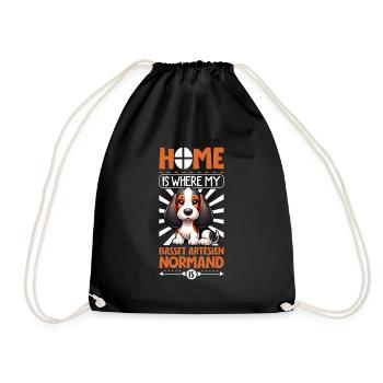 Home - Basset Artésien Normand - Drawstring Bag - black - Front