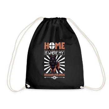 Home - Belgian Shepherd - Drawstring Bag - black - Front