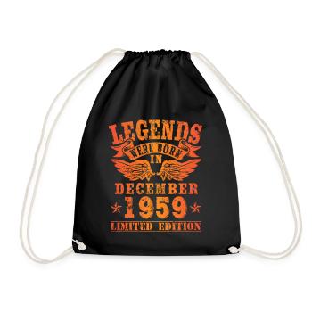 Legends were born in Dezember 1959 Geburtstag - Turnbeutel - Schwarz - Vorne