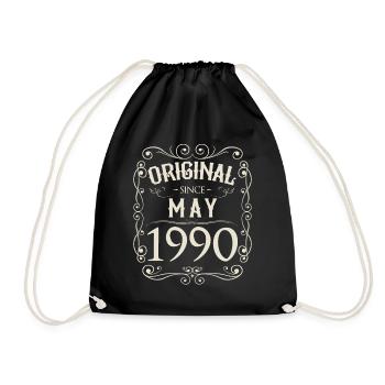 Vintage - Original depuis mai 1990 Anniversaire - Sac de sport léger - noir - Devant