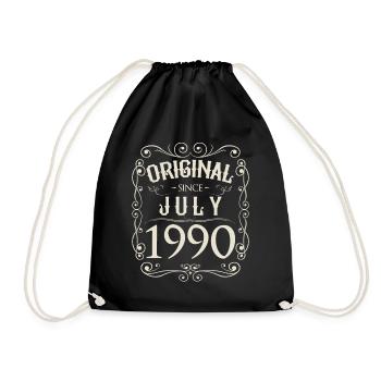 Vintage - Original depuis juillet 1990 Anniversaire - Sac de sport léger - noir - Devant