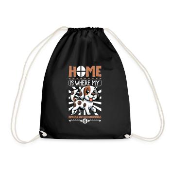 Home - Braque du Bourbonnais - Drawstring Bag - black - Front