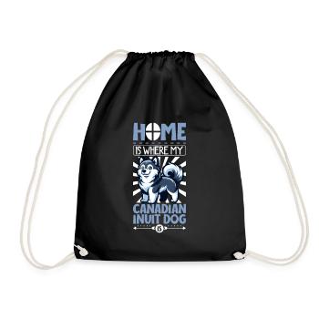 Home - Canadian Eskimo Dog - Drawstring Bag - black - Front