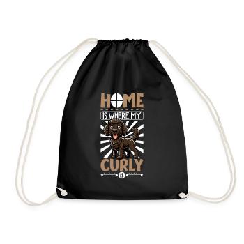 Zuhause - Curly-coated Retriever - Turnbeutel - Schwarz - Vorne