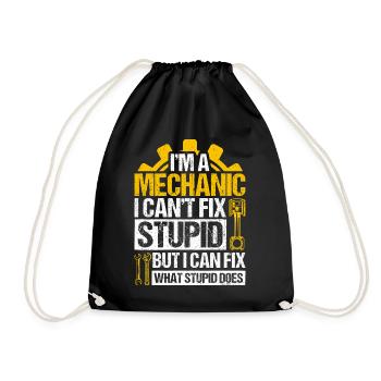 I'm a mechanic, I can't do stupid tuning-A - Drawstring Bag - black - Front