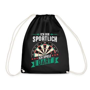 Dart Darts Dartspieler Dartsport - Turnbeutel - Schwarz - Vorne