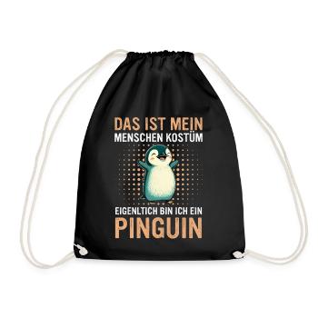 Pinguin Zwergpinguine Kaiserpinguin - Turnbeutel - Schwarz - Vorne