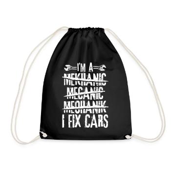 Tuner Car Enthusiast Repair Mechanic Tool - Drawstring Bag - black - Front