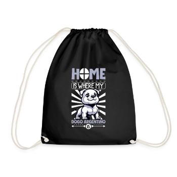 Home - Dogo Argentino - Drawstring Bag - black - Front