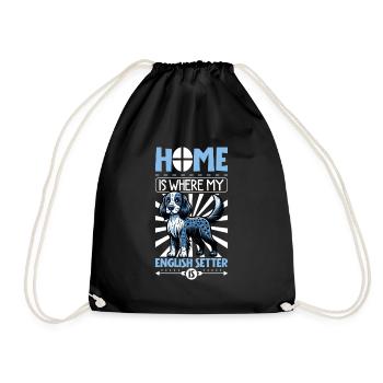 Home - English Setter - Drawstring Bag - black - Front