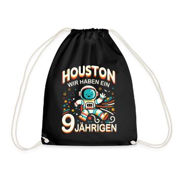 Birthday Gift 9 Years Birthday Boy - Drawstring Bag - black - Front