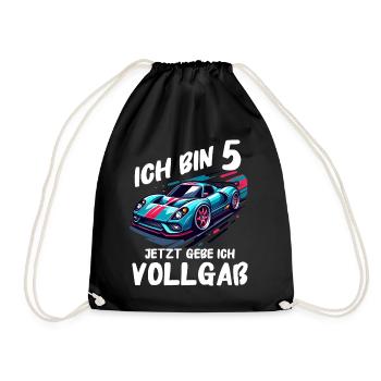 Birthday Gift 5 Years Birthday Boy - Drawstring Bag - black - Front