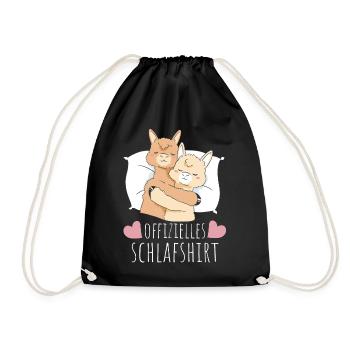 Alpaca Llama Alpacas Animal - Drawstring Bag - black - Front