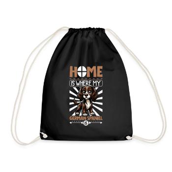 Home - German Quail Dog - Drawstring Bag - black - Front