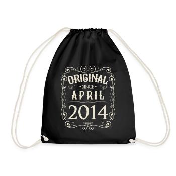 Vintage - Original since April 2014 Geburtstag - Turnbeutel - Schwarz - Vorne