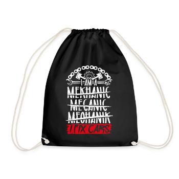 Tuner Car Enthusiast Repair Mechanic Tool - Drawstring Bag - black - Front