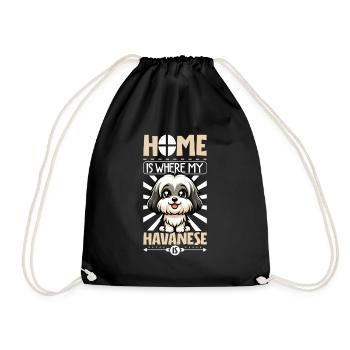 Accueil - Bichon Havanais - Sac de sport léger - noir - Devant