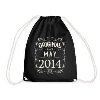 Vintage - Original since Mai 2014 Geburtstag - Turnbeutel - Schwarz - Vorne
