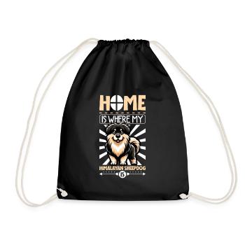 Home - Himalayan Shepherd Dog - Drawstring Bag - black - Front