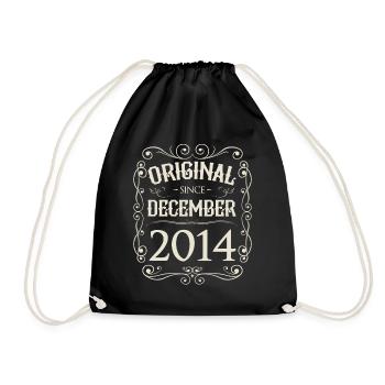 Vintage - Original since Dezember 2014 Geburtstag - Turnbeutel - Schwarz - Vorne
