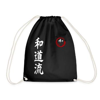 Wado Ryu Karate Kampfkunst Dojo Kimono Gym - Turnbeutel - Schwarz - Vorne