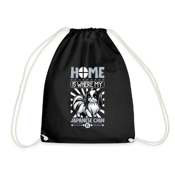 Home - Japan Chin - Drawstring Bag - black - Front