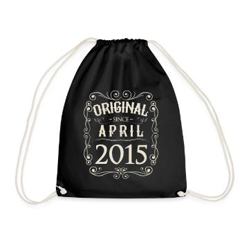 Vintage - Original since April 2015 Geburtstag - Turnbeutel - Schwarz - Vorne
