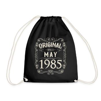 Vintage - Original since Mai 1985 Geburtstag - Turnbeutel - Schwarz - Vorne