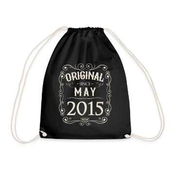 Vintage - Original since Mai 2015 Geburtstag - Turnbeutel - Schwarz - Vorne