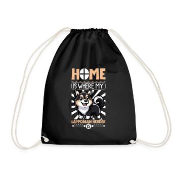 Home - Lapland Reindeer Dog - Drawstring Bag - black - Front