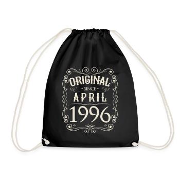 Vintage - Original since April 1996 Geburtstag - Turnbeutel - Schwarz - Vorne