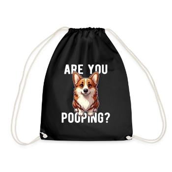 Faites-vous caca ? Drôle de chien Corgi anglais - Sac de sport léger - noir - Devant